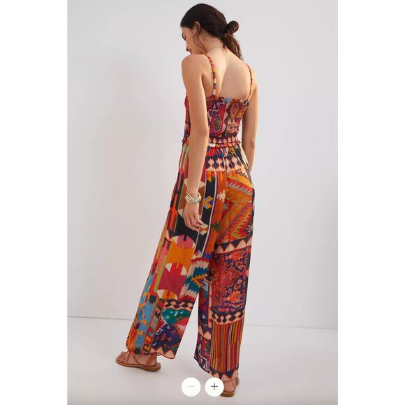 Anthropologie outfit set Lively Abstract Pant Set Ranna Gill SZ XS - Picture 2 of 14